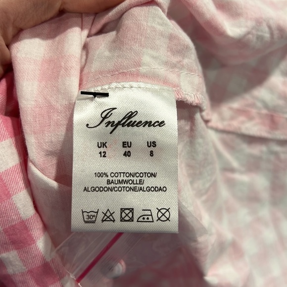 Pink and White Gingham Midi Dress size 8 - Picture 6 of 7